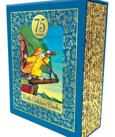 75th anniversary Little Golden Books boxed set with a blue cover and classic illustrations.