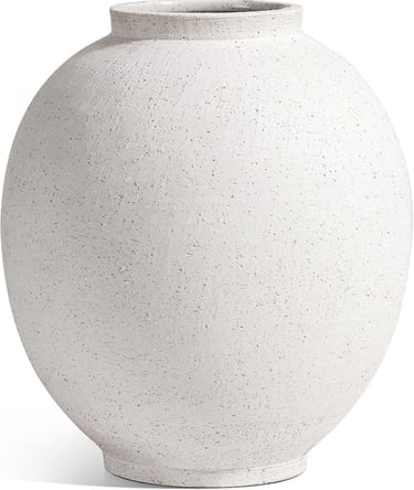 Large White Ceramic Vase – Striking Minimalist Statement Decor for Modern Living Room