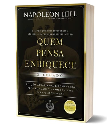 Capa do livro Quem Pensa Enriquece, de Napoleon Hill.