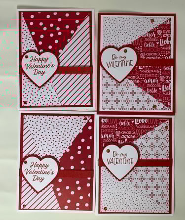 Handmade Red and White Valentine Cards