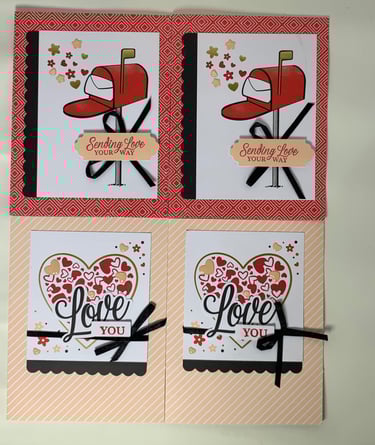 Set of 4 Valentine Cards