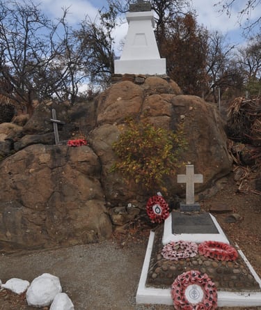 graves of Lts. Melvill and Coghill at Fugitives drift, South Africa