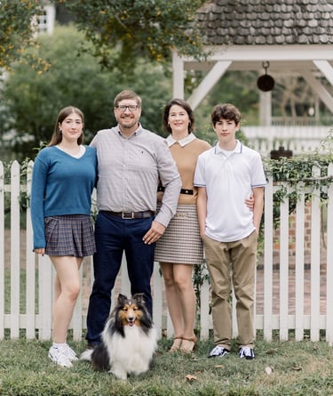Mitch Foos, owner/manager of The King's Garden, with his family