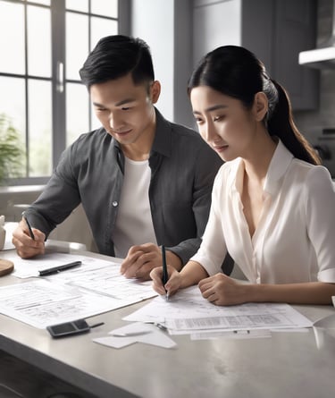 Couple doing tax planning