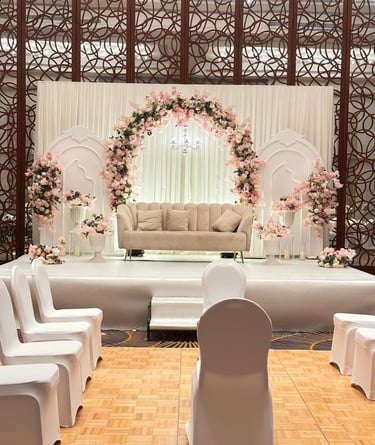 Wedding stage decoration, wedding stage flower decoration