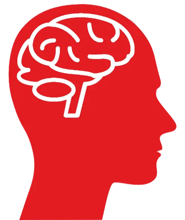 Red head with brain
