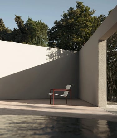 Comfortable outdoor lounge chairs and cushioned seating designed for relaxation in a cozy garden or