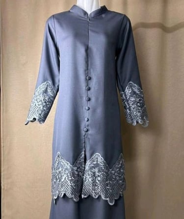 Baju Kurung Lace Como Crepe