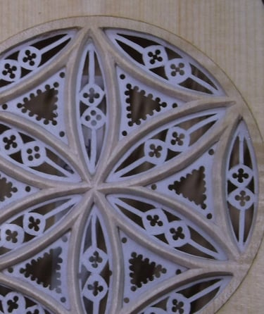gittern rose in maple and parchment