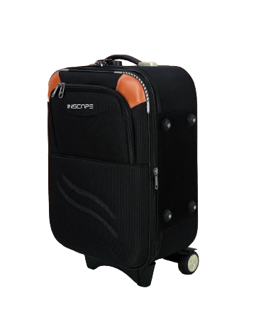 a black suitcase with two wheel