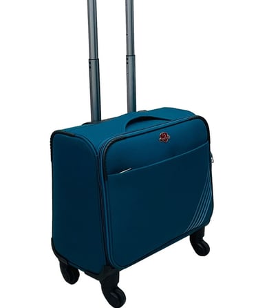 a blue nano trolley bags with telescope handle and four wheel