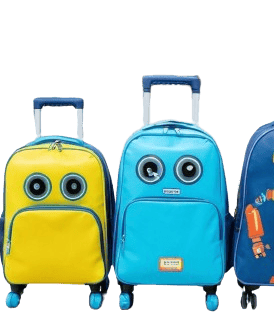 a school bags with trolley and wheel