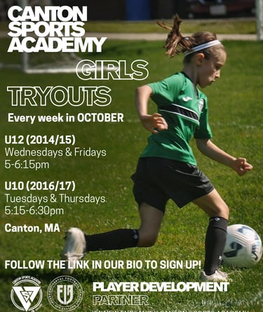 Soccer tryouts for girls in Canton