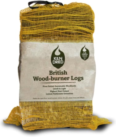 a bag of wood burning logs in a bag