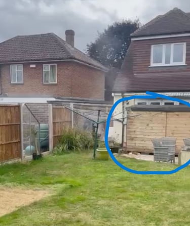 Shed NOT destroyed as Rosa Bell had described.