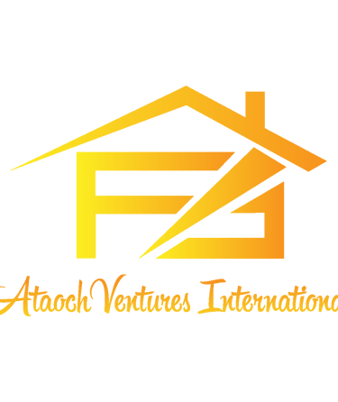 Ataoch Ventures International real estate logo featuring a gold house roof icon on a black background.