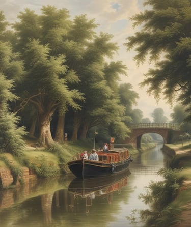 A narrowboat on a canal