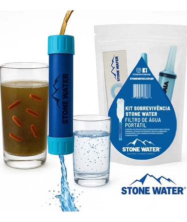 Kit Sobrevivência Filtro De Água Portátil - Stone Water