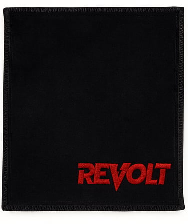 Black rectangular leather shammy pad for bowling ball cleaning