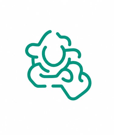 A green line art illustration of a brain and heart for mental health awareness.