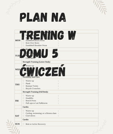 Plan treningowy w domu początkujący