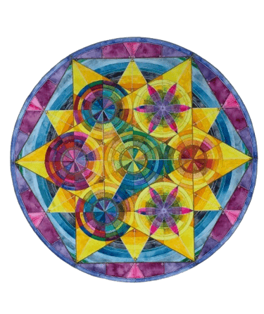 Mandala à l'aquarelle réalisé par Karin Monami