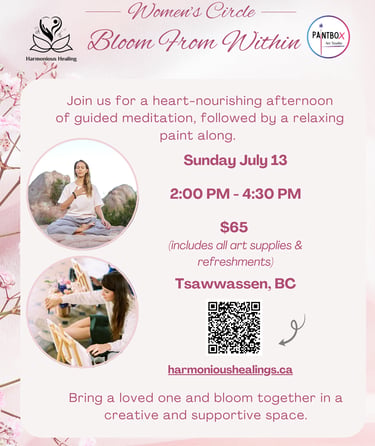 Art therapy, retreat painting, bloom from within paint party