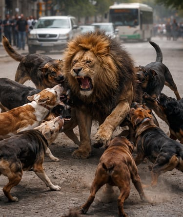 Combien de chien pour tuer un lion ?