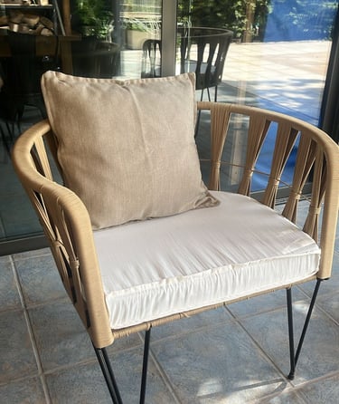 Silla acapulco restaurada con cordón de polipropileno