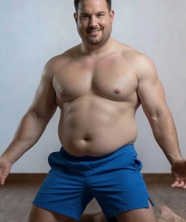 Overweight out of shape man before picture
