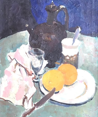 bodegón de boris vladimirovich alekseev de 1962 óleo sobre lienzo. 