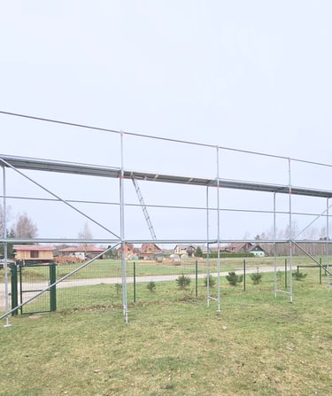 tērauda sastatnes stalazas 12x4.8m