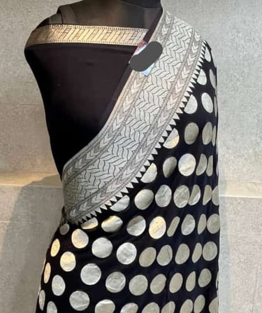 a mannequinous dress with polka dots on it