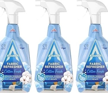 three bottles of fabric fabric refresher