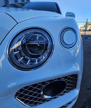 exterior car detailing hand wash on bentley