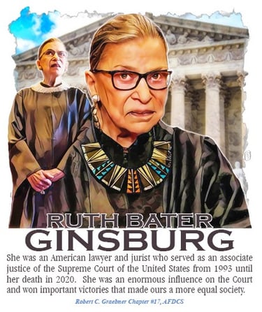 Cachet illustration of Ruth Bater Ginsberg