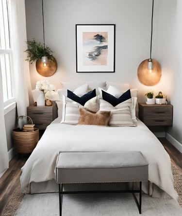 Jolie chambre redécorée grâce au Home Staginging