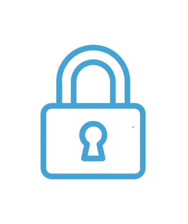Blue padlock icon symbolizing licensed, bonded, and insured certified locksmith services 