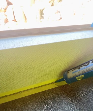 Custom color-matched caulking from wall to countertop using Sashco Exact Color in Phoenix AZ