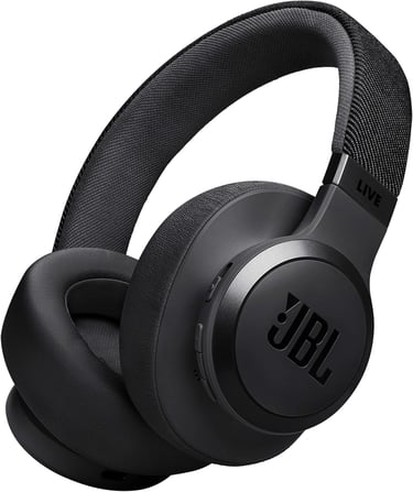 JBL Auriculares inalámbricos circumaurales Live 770 NC, cancelación adaptativa de ruido, Negro