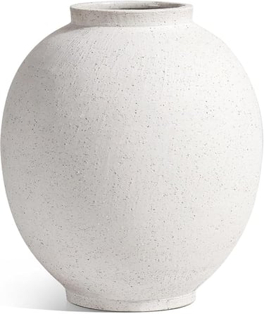 Large White Ceramic Vase – Striking Minimalist Statement Decor for Modern Living Room