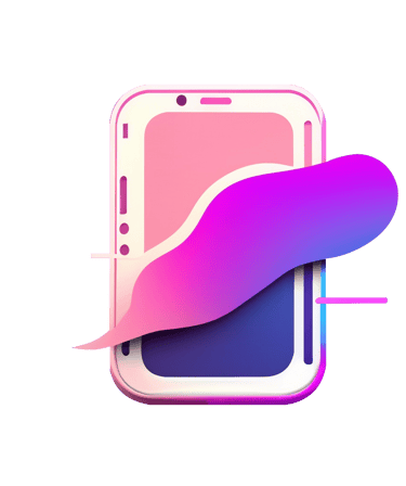 Ein Grafiktablett-iPad mit Webdesign und pinkfarbener lila Wolke 3D