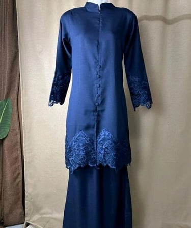 Baju Kurung Lace Como Crepe