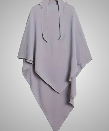 Khimar islamique gris long et élégant