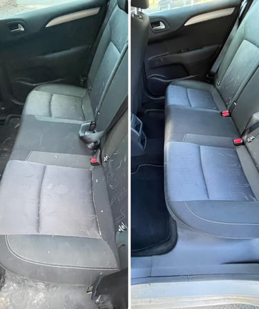 Résultat après nettoyage et shampoing des sièges automobiles