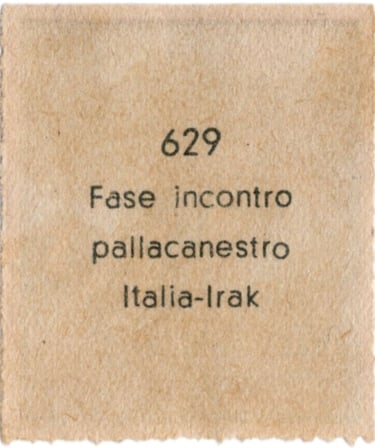 Pallacanestro Albosport Editrice Didasco 629 Itlaly vs Iraq (Back)