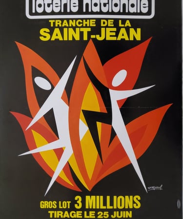 affiche vintage loterie nationale tranche de la saint jean