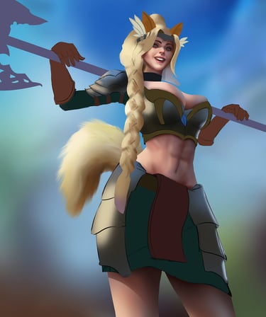 a woman in a costume of a warrior