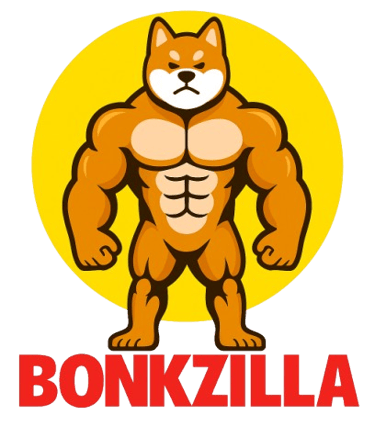 a dog with a dog on the back of a sign that says bonkzi