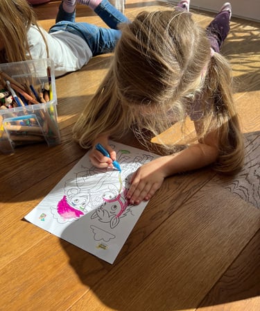 Kind mal Ponytante-Ausmalbild aus